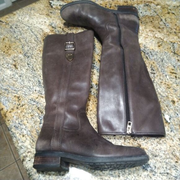 Coach Easton Classic Equestrian Tall Riding Boots Chestnut Brown Leather Size 6B - Picture 6 of 13